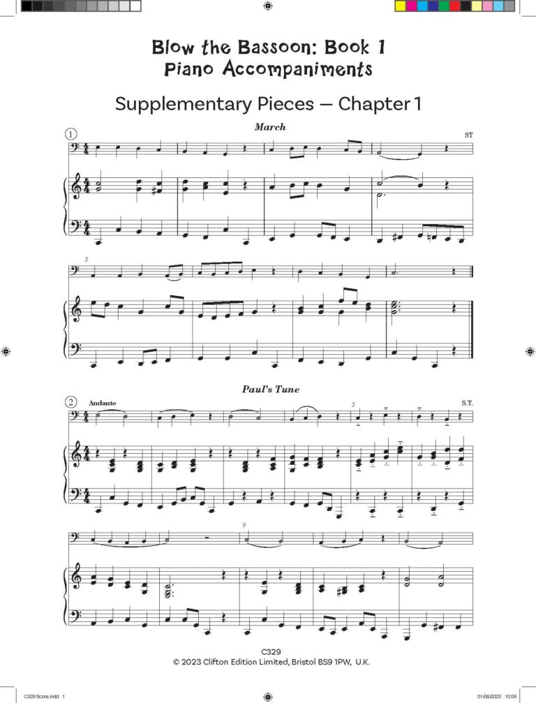 Taylor, Sue: Blow the Bassoon Book 1 – Piano Accompaniments