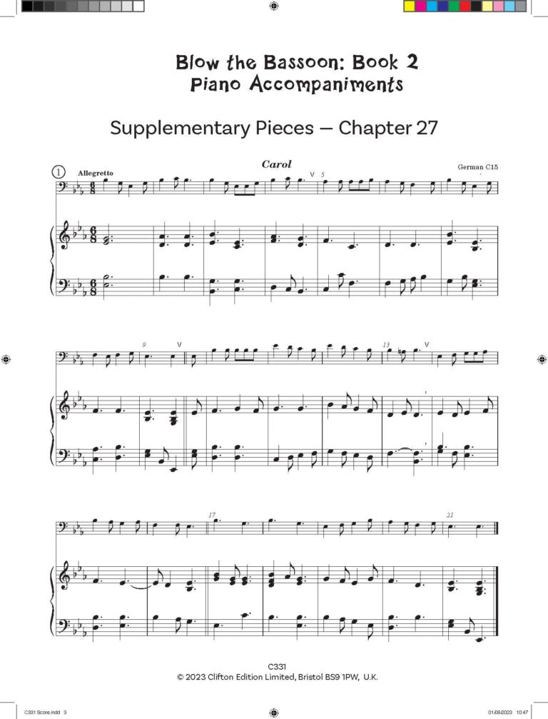 Taylor, Sue: Blow the Bassoon Book 2 – Piano Accompaniments - Digital Download