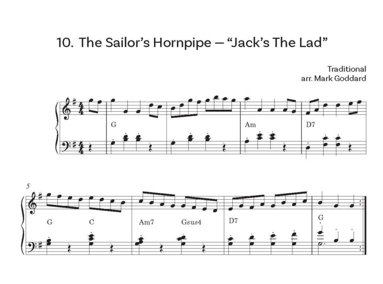 Simplest Hornpipes & Sea Shanties arr. for Piano by Mark Goddard