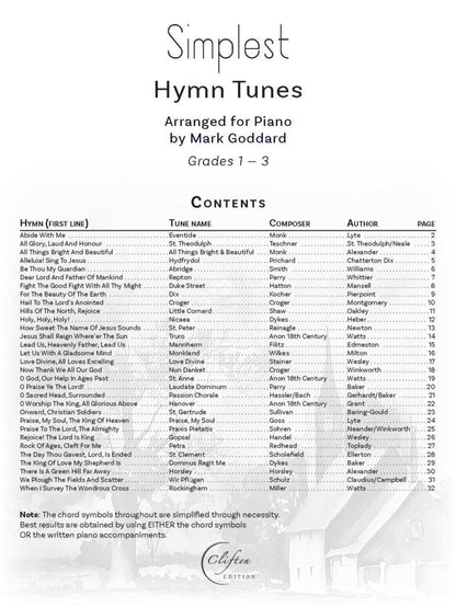 Simplest Hymn Tunes arr. for Piano by Mark Goddard