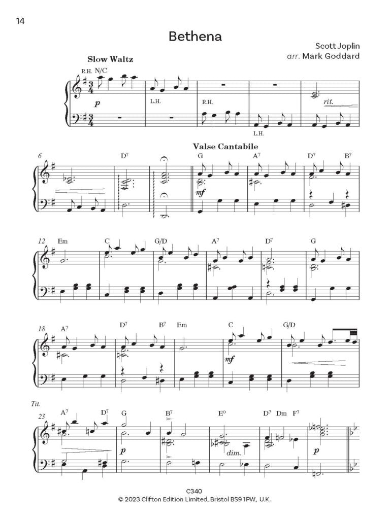 Simplest Joplin Rags for Piano arr. Mark Goddard