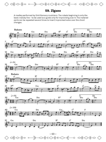 Gypsy Music for C Instruments (Flute or Oboe) - Digital Download