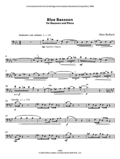 Bullard, Alan: Blue Bassoon for Bassoon and Piano
