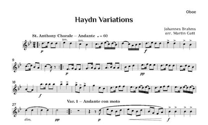 Brahms - (Arr Gatt)- Haydn Variations for wind quintet and piano - Digital Download