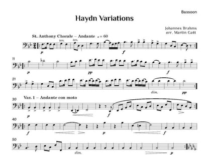 Brahms - (Arr Gatt)- Haydn Variations for wind quintet and piano - Digital Download