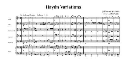 Brahms - (Arr Gatt)- Haydn Variations for wind quintet and piano - Digital Download