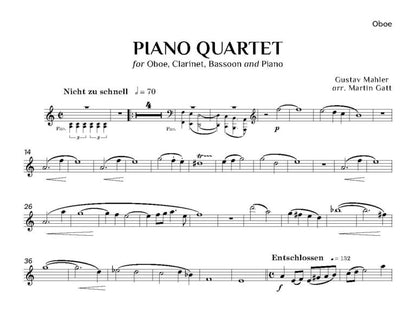 Mahler, Gustav -Piano Quartet (1876) Oboe, Clarinet, Bassoon and Piano- Digital Download