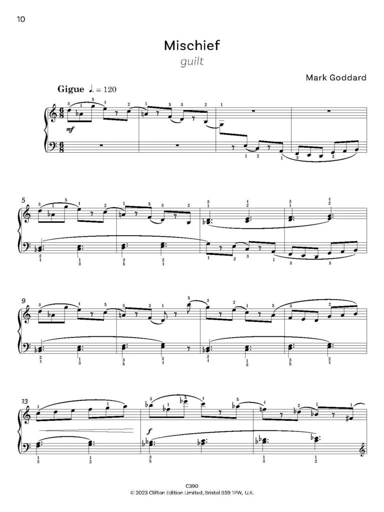 Goddard, Mark: About a Minute – Piano