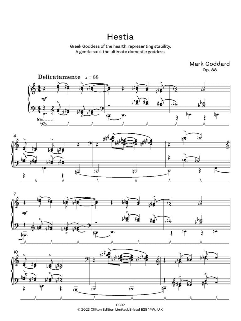 Goddard, Mark: About The Gods – Piano