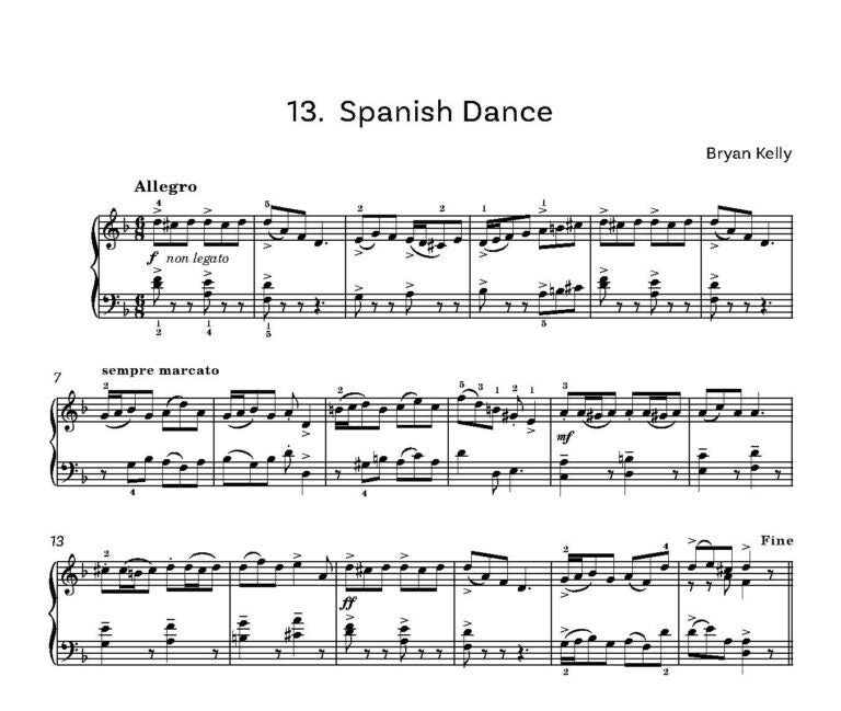 Kelly, Bryan - A Baker’s Dozen Thirteen Easy Pieces for Piano solo - Digital Download