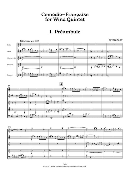 Kellt, Bryan - Comedie Francaise Score and Parts wind quintet - Digital Download