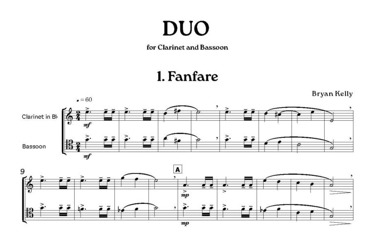 Kelly, Bryan - Duo Oboe or Clarinet and Bassoon - Digital Download