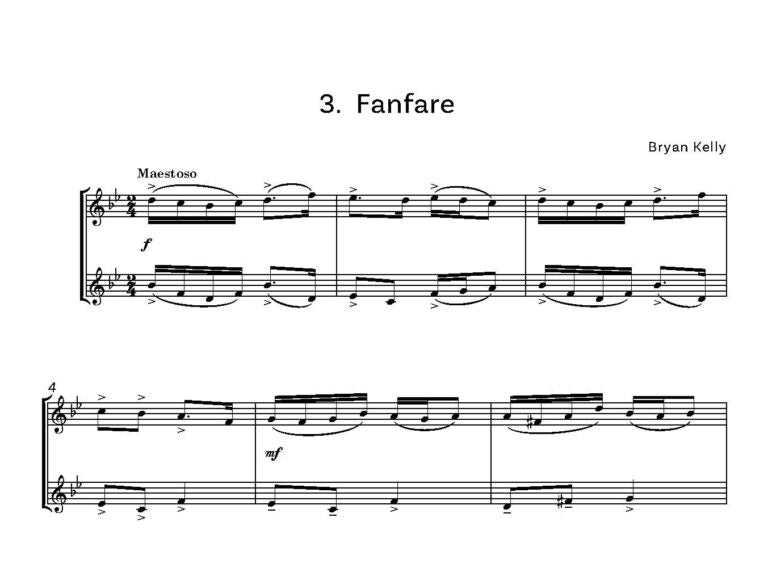 Kelly, Bryan - Fanfares and Interludes trumpet duet - Digital Download