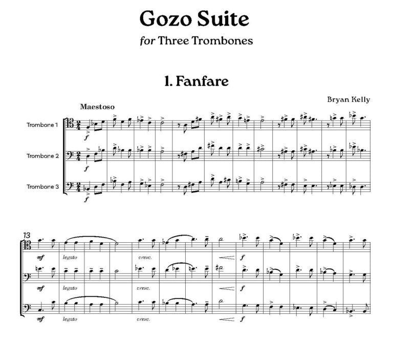 Kelly, Bryan - Gozo Suite for 3 trombones - Digital Download