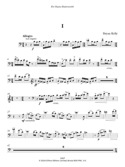 Kelly, Bryan -Sonatina for cello and Piano - Digital Download