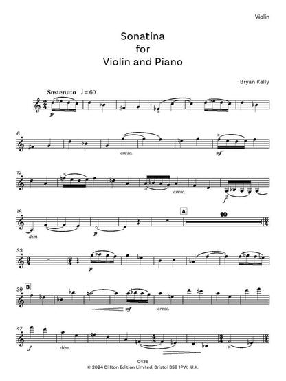 Kelly, Bryan -Sonatina for Violin and Piano - Digital Download