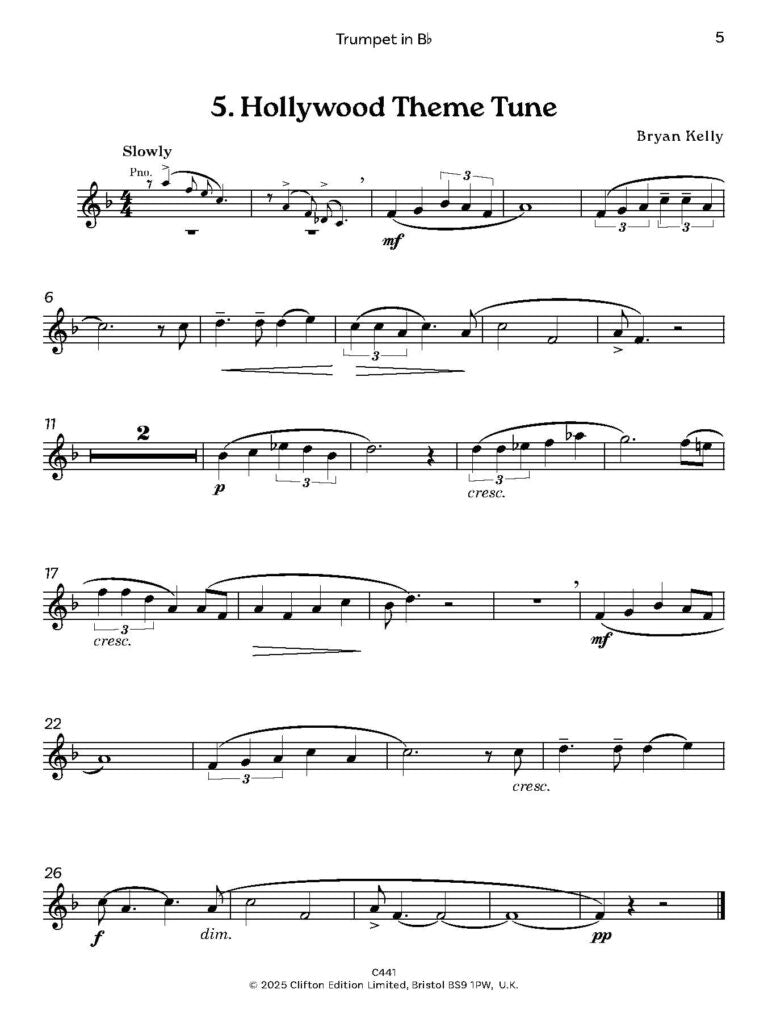 Kelly, Bryan - Travelogue for trumpet and piano- Digital Download