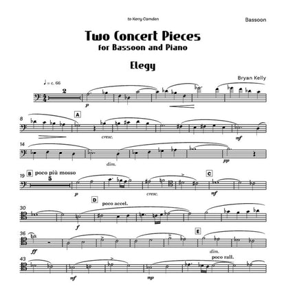 Kelly, Bryan - Two Concert Pieces for bassoon and piano - Digital Download