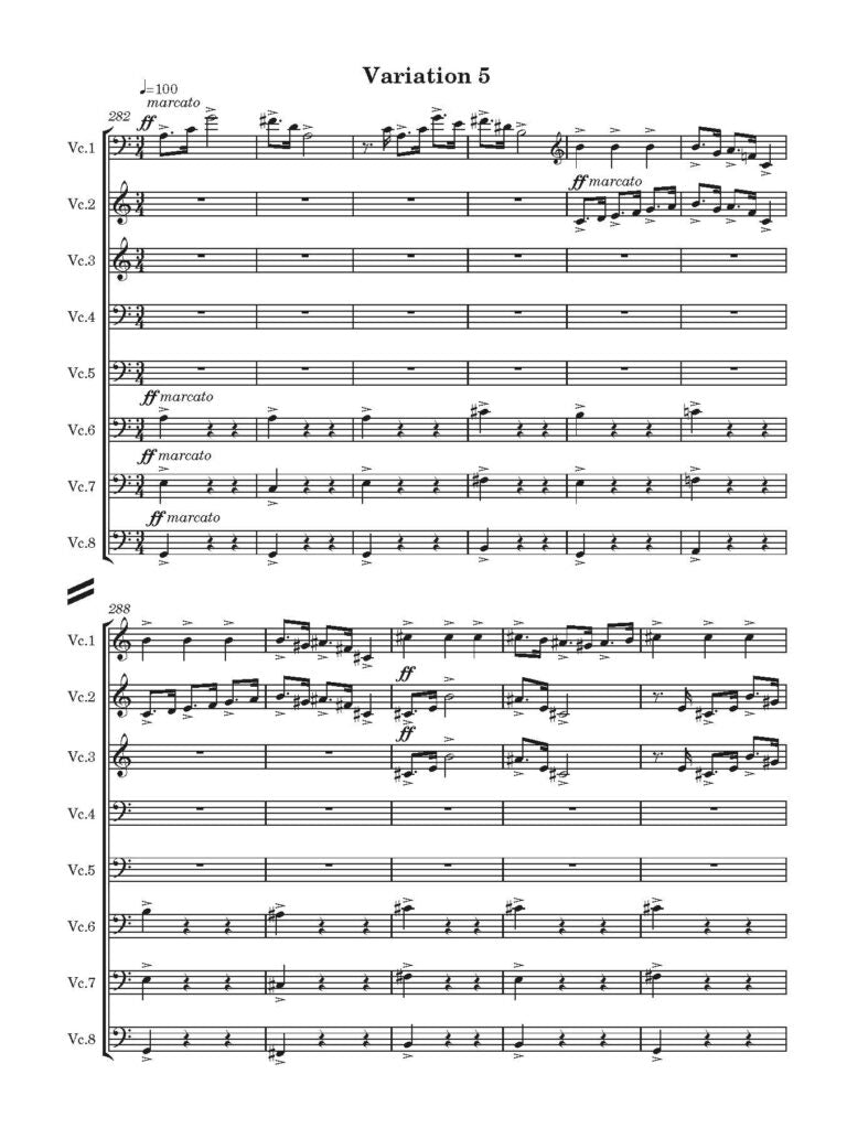 Kelly, Bryan: Umbrian Variations for 8 cellos - Digital Download