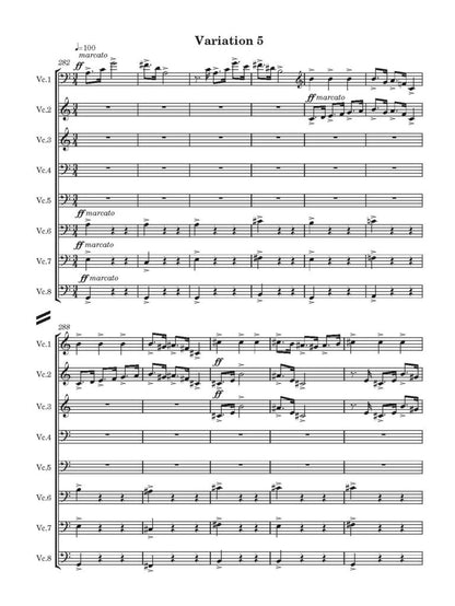 Kelly, Bryan: Umbrian Variations for 8 cellos - Digital Download