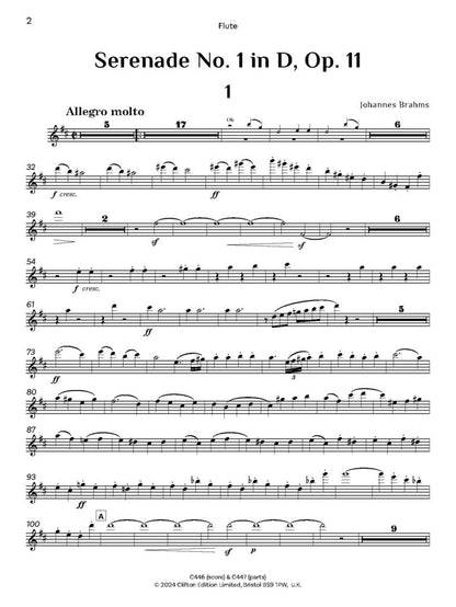 Brahms, Johannes: Serenade No. 1 in D, Op. 11. Score & Parts