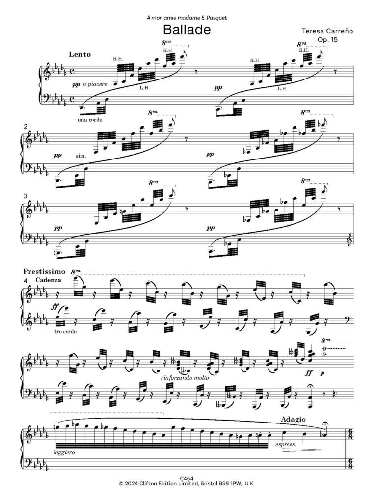 Carreño, Teresa: Part 1 of 2 – Venezuelan Treasures for Piano Volume 4