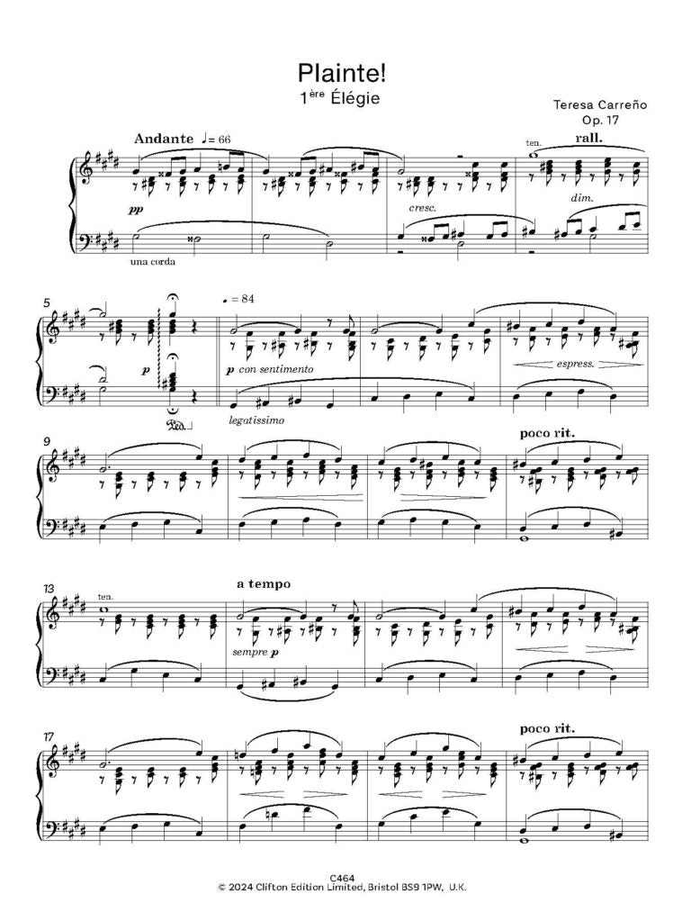 Carreño, Teresa: Part 1 of 2 – Venezuelan Treasures for Piano Volume 4