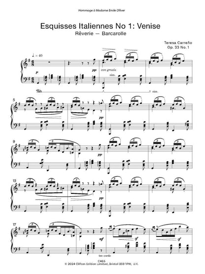 Carreño, Teresa: Part 2 of 2 – Venezuelan Treasures for Piano Volume 5