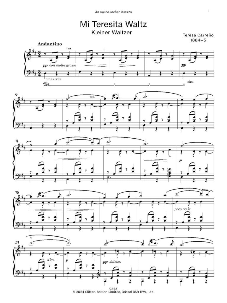 Carreño, Teresa: Part 2 of 2 – Venezuelan Treasures for Piano Volume 5