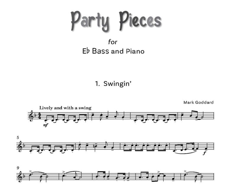 Goddard, Mark: Party Pieces for Eb Bass & Piano - Digital Download