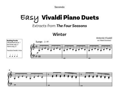 Easy Vivaldi Piano Duets with option backing tracks arr. Mark Goddard