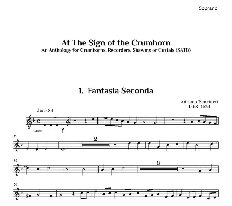At the Sign of the Crumhorn for Recorders, Crumhorns, Shawms or Curtals (SATB)