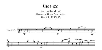 Mozart Horn Concerto Cadenzas Cadenzas for K417, K447 and K495 Digital Download