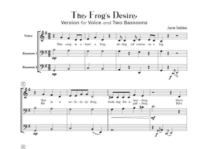 Sebba, Jane: The Frog’s Desire for Voice and 1 OR 2 bassoons A short humorous entertainment
