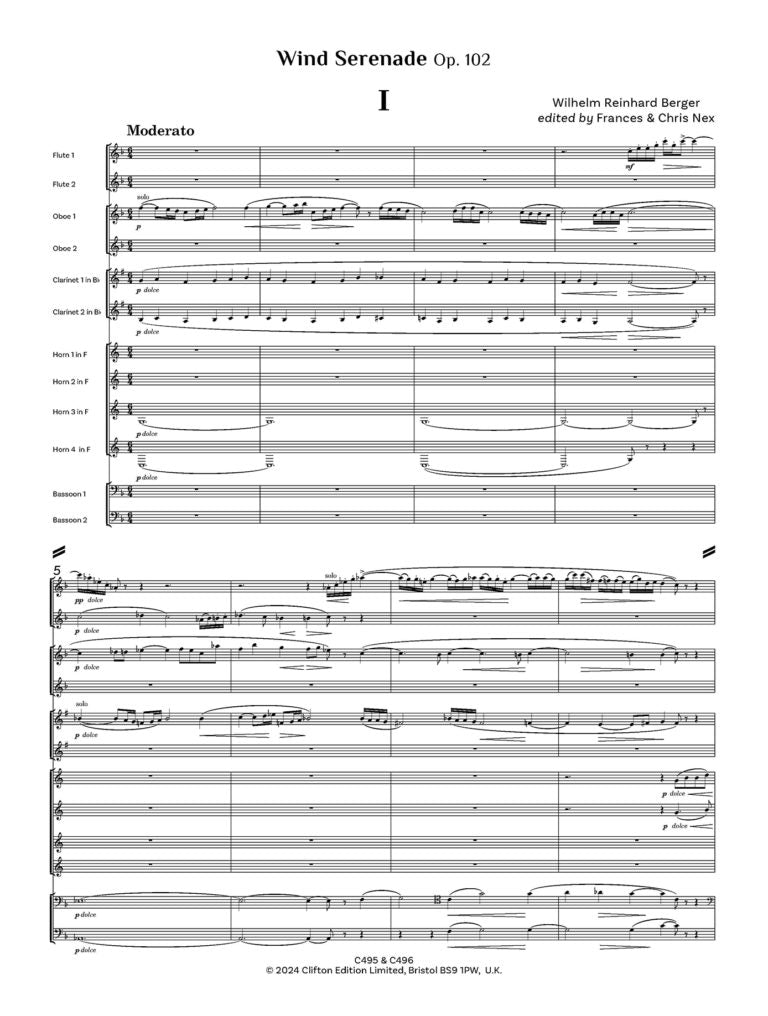 Berger, Wilhelm: Wind Serenade Op. 102 – Score only Wind Ensemble - Digital Download