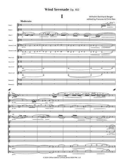 Berger, Wilhelm: Wind Serenade Op. 102 – Score only Wind Ensemble - Digital Download