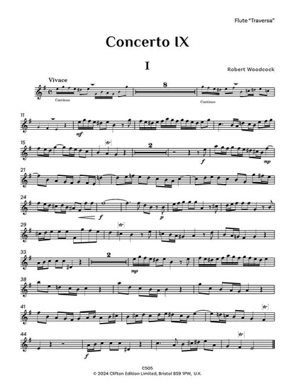 Woodcock, Robert: Flute Concerto No. 9 in E minor – Score and Parts - Digital Download