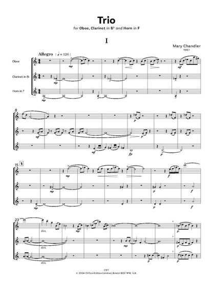 Chandler, Mary - Trio (1967)Woodwind Trio (Ob, Cl & Hn) Score and Parts - Digital Download