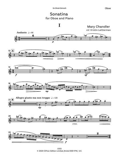 Chandler, Mary - Sonatina for Oboe and Piano