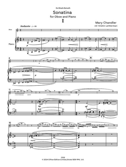 Chandler, Mary - Sonatina for Oboe and Piano