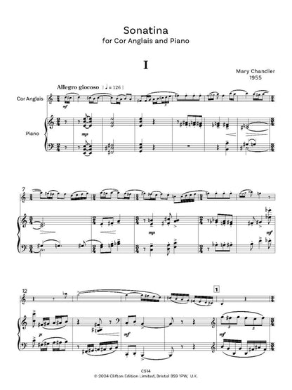 Chandler , Mary - Sonatina for Cor Anglais and Piano - Digital Download