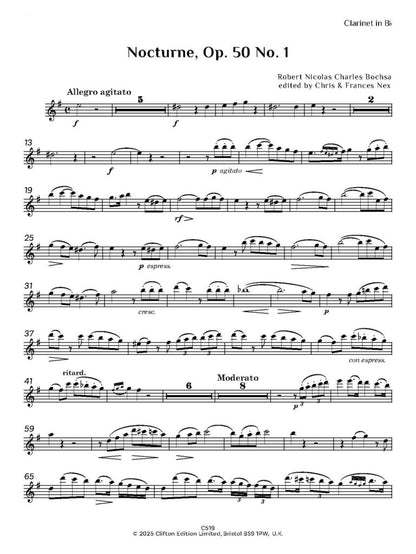 Robert Nicolas Charles Bochsa ed. C M M Nex ed. F H Nex - Nocturne Op. 50 No. 1 - Harp (or piano) and Oboe (or flute or clarinet or violin)- Digital Download