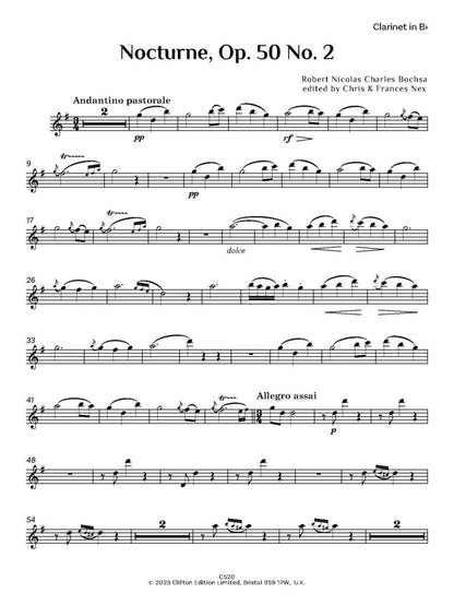 Robert Nicolas Charles Bochsa ed. C M M Nex ed. F H Nex - Nocturne Op. 50 No. 2 - Harp (or piano) and Oboe (or flute or clarinet or violin)- Digital Download