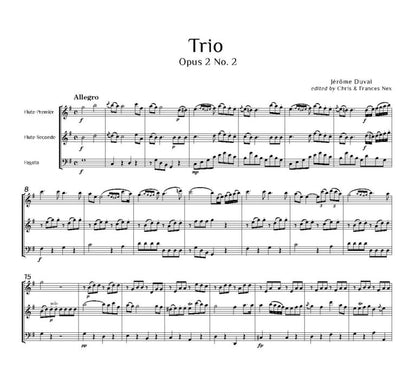 Duval, Jérôme: Trio Op. 2 No. 2 for two flutes and bassoon - Digital Download