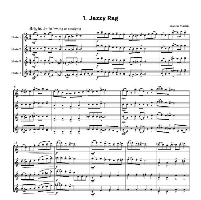 Mackie, Jayson: Second Jazz Suite for Flute Quartet