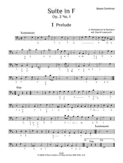 Hotteterre, J   - Suite in F Op. 2 No. 1 for Recorder- Digital Download