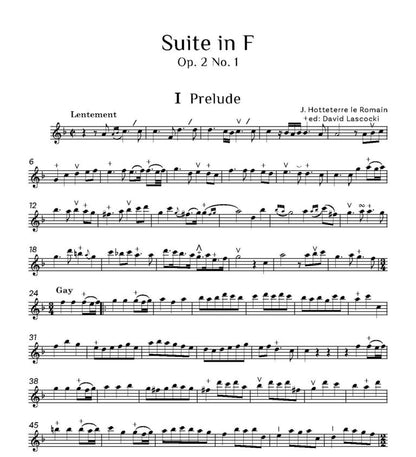 Hotteterre, J   - Suite in F Op. 2 No. 1 for Recorder- Digital Download