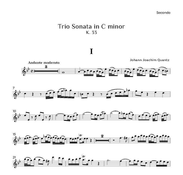 Quantz: Trio Sonata in C minor K.33 - Digital Download