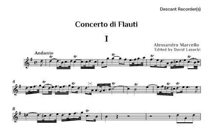 Marcello, A - Concerto di Flauti for recorders and strings - Digital Download