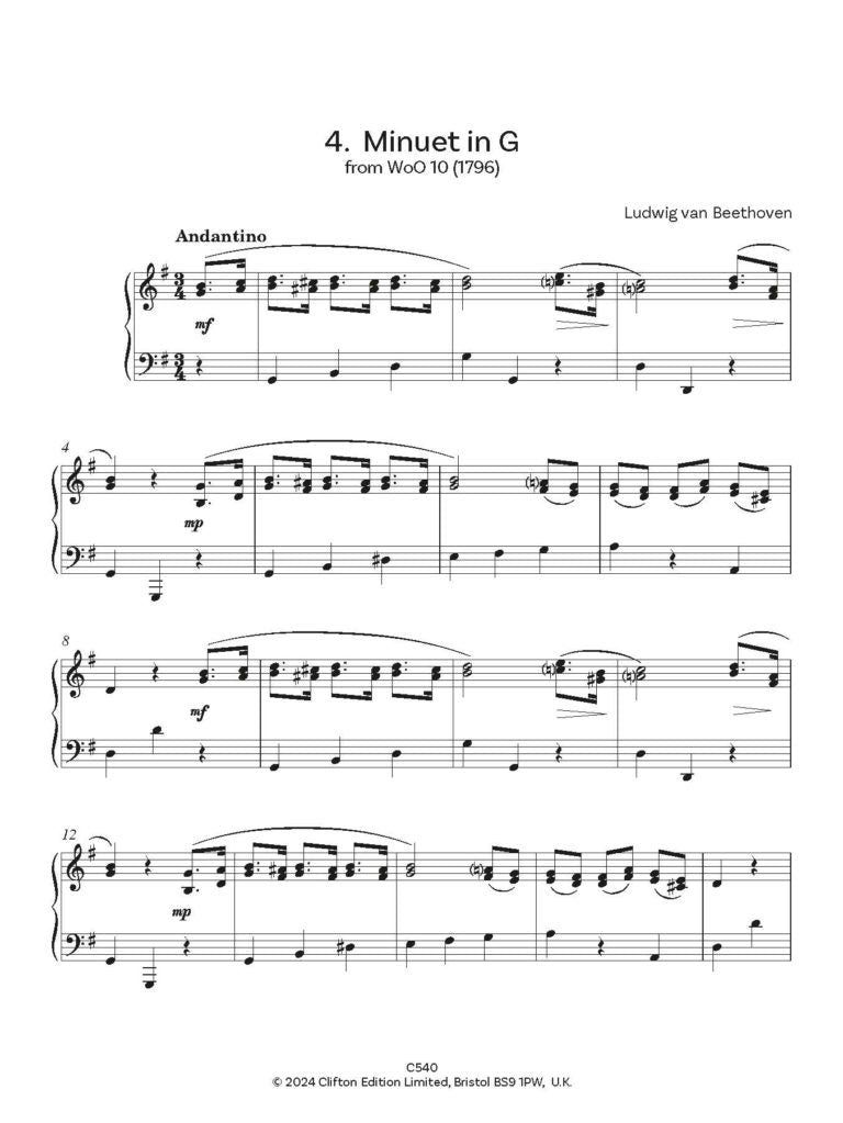 Simplest Beethoven Miniatures for solo piano Digital Download